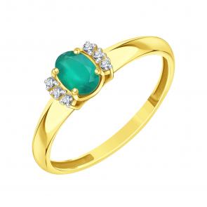 Кольцо из лимонного золота Karatov с фианитом и агатом Т94301Б730 фото