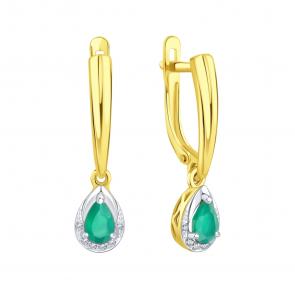 Серьги из лимонного золота Karatov с фианитом и агатом Т94302В941 фото