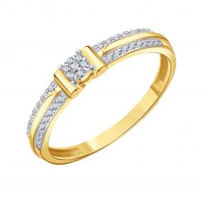 Кольцо из лимонного золота Karatov с бриллиантом Т94601Б291 фото