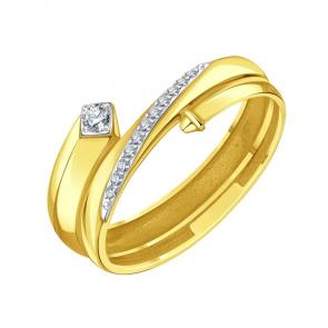 Кольцо из лимонного золота Karatov с бриллиантом Т94601Б747 фото