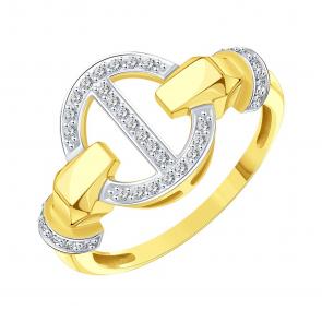 Кольцо из лимонного золота Karatov с фианитом Т94701Б976 фото