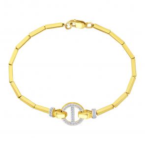 Браслет из лимонного золота Karatov с фианитом Т947101270 фото