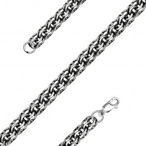 Цепь плетение Бисмарк из черненого серебра NOVIKOV Ц003 фото