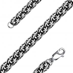 Цепь плетение Бисмарк из черненого серебра NOVIKOV Ц005 фото