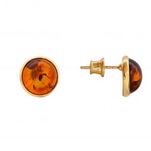 Серьги из золочёного серебра Янтарная волна с янтарём Я821062п-к фото