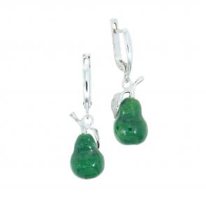 Серебряные серьги Янтарная волна с янтарём Я821301-м фото