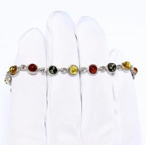 Серебряный браслет Янтарная волна с янтарём Я824015-микс фото