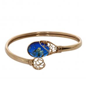 Браслет из золочёного серебра Янтарная волна с янтарём Я824018п-с фото