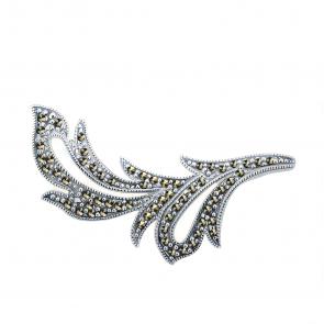 Серебряная брошь-подвеска Янтарная волна с марказитом Я825522 фото