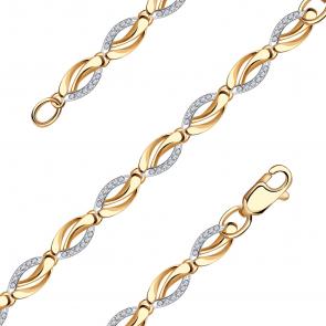 Золотой браслет Александра с фианитом бр061ск фото