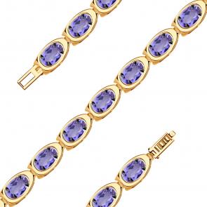 Золотой браслет Александра с ситаллом цвета Танзанит бр110-73ск фото