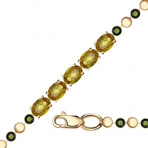 Золотой браслет Александра с фианитом и султанитом бр120-48ск-са фото