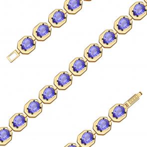 Золотой браслет Александра с ситаллом цвета Танзанит бр148-73ск фото