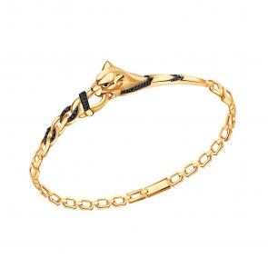 Золотой браслет Александра с фианитом бр153-20ск-ч фото