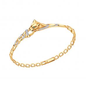 Золотой браслет Александра с фианитом бр153ск-з фото