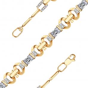 Золотой браслет Александра с фианитом бр172ск фото