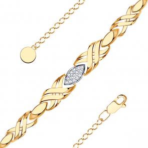 Золотой браслет Александра с фианитом бр196ск фото