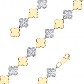 Золотой браслет Александра с фианитом бр232ск фото