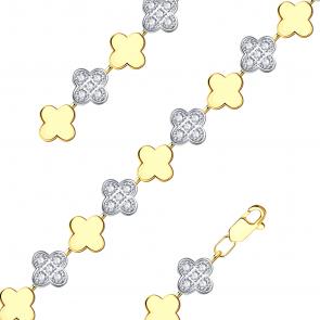 Браслет из лимонного золота Александра с фианитом бр232сл фото