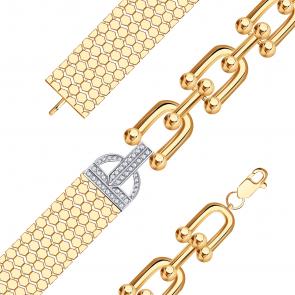 Золотой браслет Александра с фианитом бр236ск фото