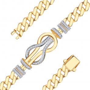 Золотой браслет Александра с фианитом бр240ск фото