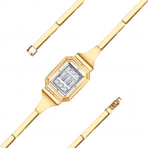 Золотой браслет Александра с фианитом бр248ск фото