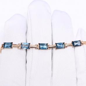 Золотой браслет Александра с Лондон топазом бр271-28ск фото