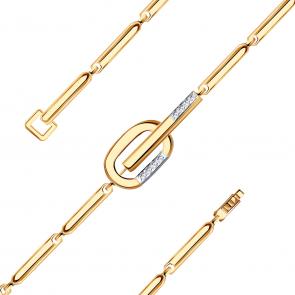 Золотой браслет Александра с фианитом бр275ск фото