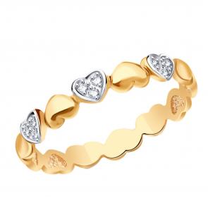 Золотое кольцо Александра с фианитом к815ск фото