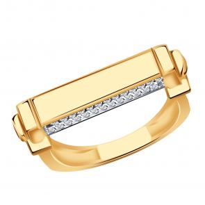 Золотое кольцо Александра с фианитом к939ск фото