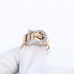 Золотое кольцо Александра с фианитом к943сбк фото