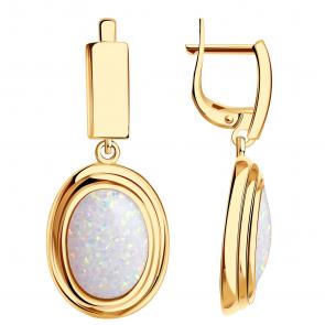 Золотые серьги Александра с опалом кл1842а-15ск-1 фото