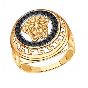 Золотое кольцо Александра с фианитом кл1983-20ск-ч фото