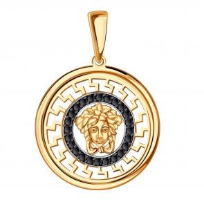 Золотая подвеска Александра с фианитом кл1983б-20ск-ч фото