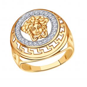 Золотое кольцо Александра с фианитом кл1983ск фото