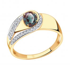 Золотое кольцо Александра с бриллиантом и александритом кл2306ск фото