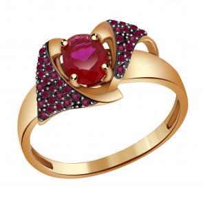 Золотое кольцо Александра с фианитом и рубиновым корундом кл2345-30ск-р фото