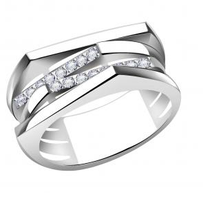 Кольцо из белого золота Александра с фианитом кл2402сб фото