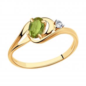 Золотое кольцо Александра с султанитом кл2739-48ск фото