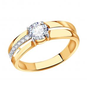 Золотое кольцо Александра с фианитом кл2740ск фото