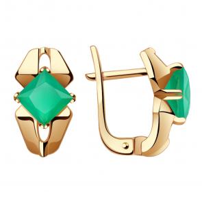 Золотые серьги Александра с агатом кл2758а-12ск фото