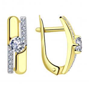 Серьги из лимонного золота Александра с Swarovski кл2787а-62сл фото