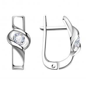 Серьги из белого золота Александра с фианитом кл2816асб фото