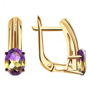 Золотые серьги Александра с аметрином кл2876а-49ск фото