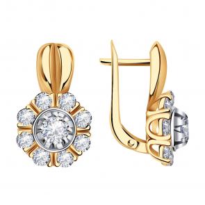 Золотые серьги Александра с фианитом кл2987асбк фото