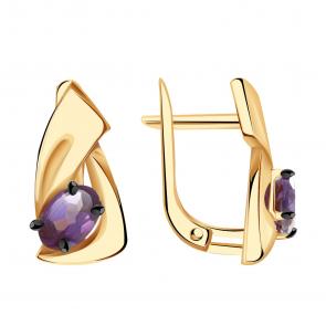 Золотые серьги Александра с александритом кл3009а-9ск фото