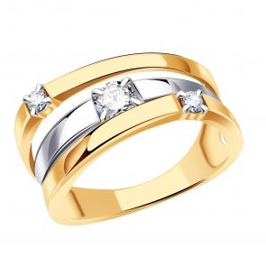 Золотое кольцо Александра с фианитом кл3048сбк фото