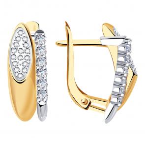 Золотые серьги Александра с фианитом кл3285асбк фото