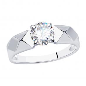 Кольцо из белого золота Александра с фианитом кл3424сб фото