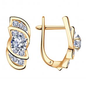 Золотые серьги Александра с Swarovski кл3456а-62ск фото